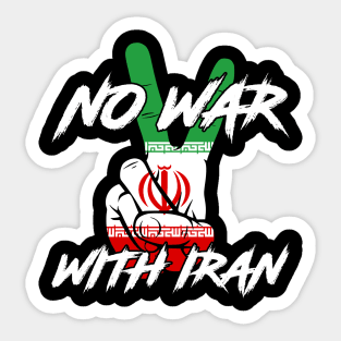 No War With Iran Peace Sign Sticker